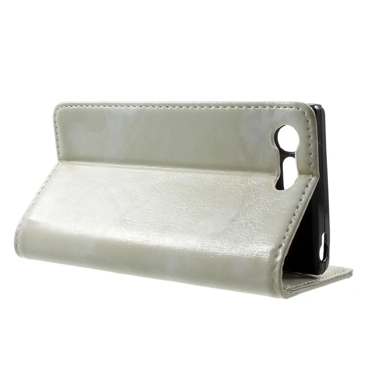 Marble Grain Leather Wallet Phone Shell for Sony Xperia X Compact - Green
