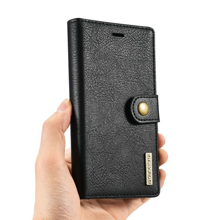 DG.MING 2 in 1 Wallet Split Leather + Movable PC Case for Sony Xperia X Compact - Black