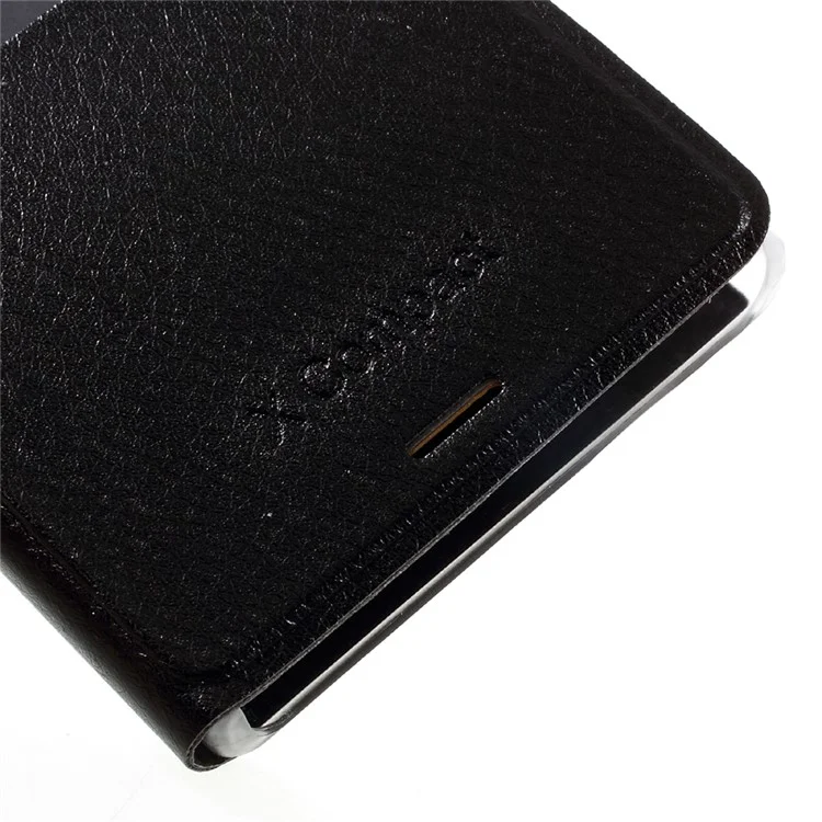 View Window Leather Mobile Phone Shell for Sony Xperia X Compact - Black