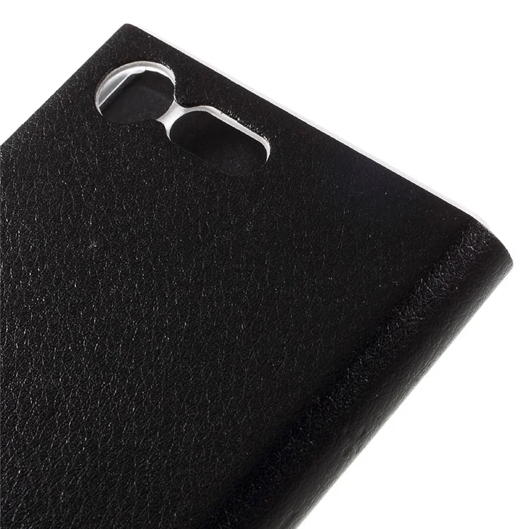 View Window Leather Mobile Phone Shell for Sony Xperia X Compact - Black