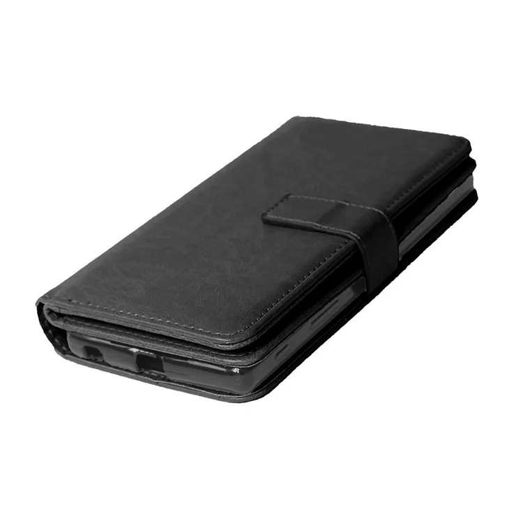 9 Card Slots Wallet Crazy Horse Leather Case for Sony Xperia Z5 Premium / Premium dual - Black