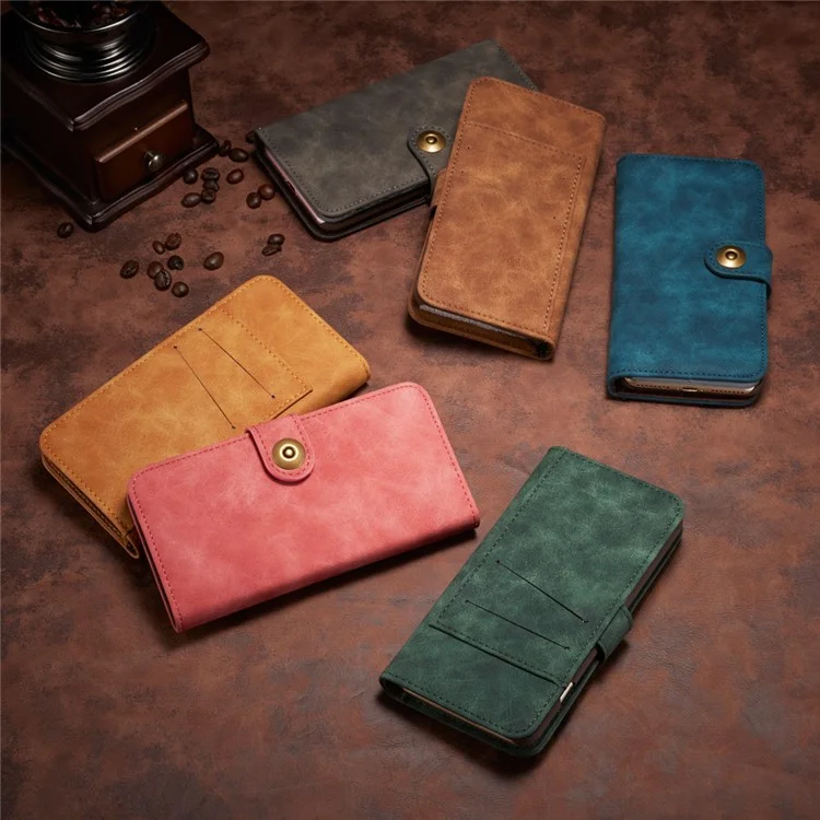 For Sony Xperia XZs / XZ Detachable 2-in-1 Vintage Leather Wallet Cover + PC Phone Case - Grey