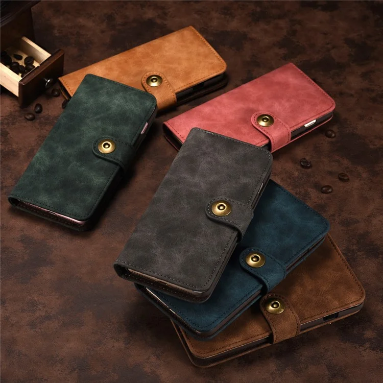 For Sony Xperia XZs / XZ Detachable 2-in-1 Vintage Leather Wallet Cover + PC Phone Case - Grey