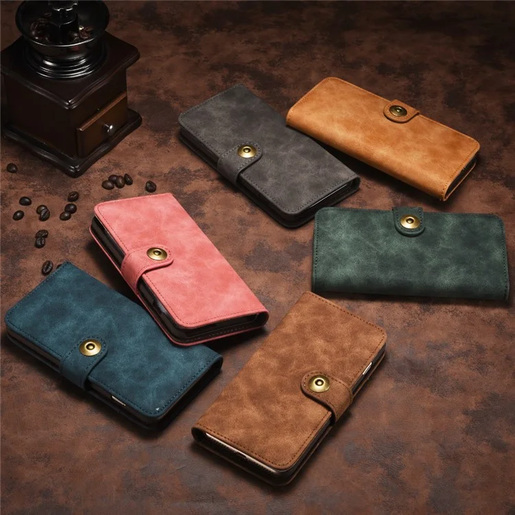 For Sony Xperia XZs / XZ Detachable 2-in-1 Vintage Leather Wallet Cover + PC Phone Case - Grey