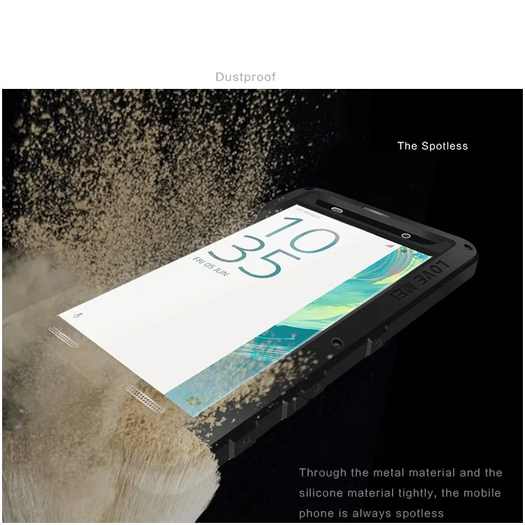 LOVE MEI Powerful Shockproof Drop-proof Dust-proof Case for Sony Xperia XA / XA dual - Black
