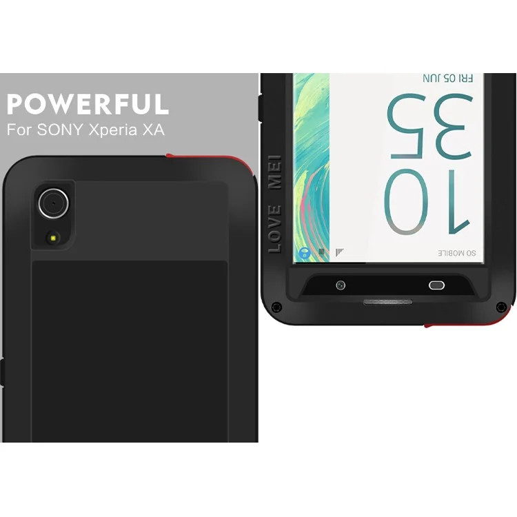 LOVE MEI Powerful Shockproof Drop-proof Dust-proof Case for Sony Xperia XA / XA dual - Black