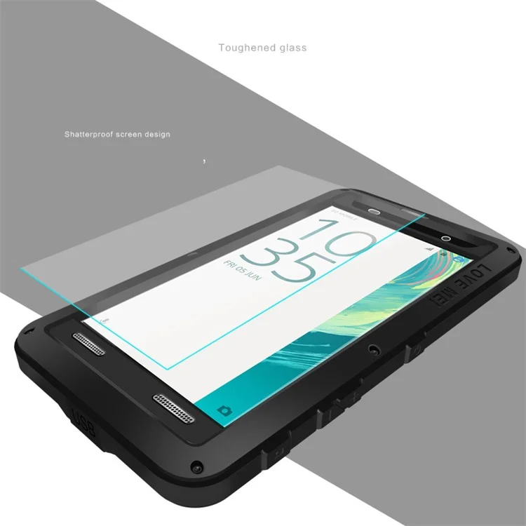 LOVE MEI Powerful Shockproof Drop-proof Dust-proof Case for Sony Xperia XA / XA dual - Black
