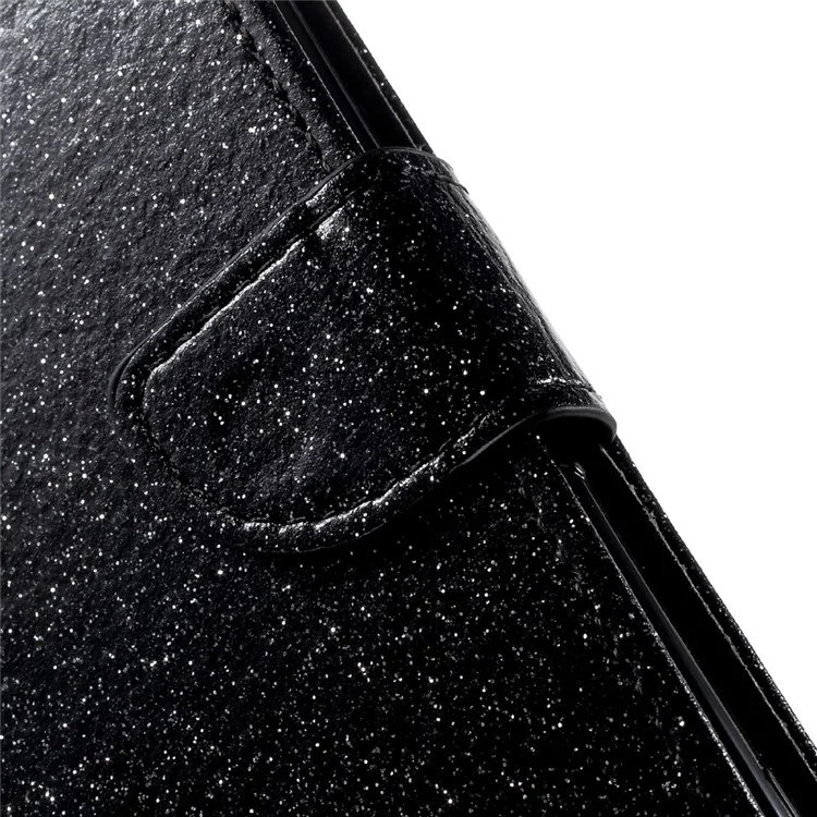 Shimmering Powder Leather Wallet Case for Sony Xperia XA / XA Dual - Black