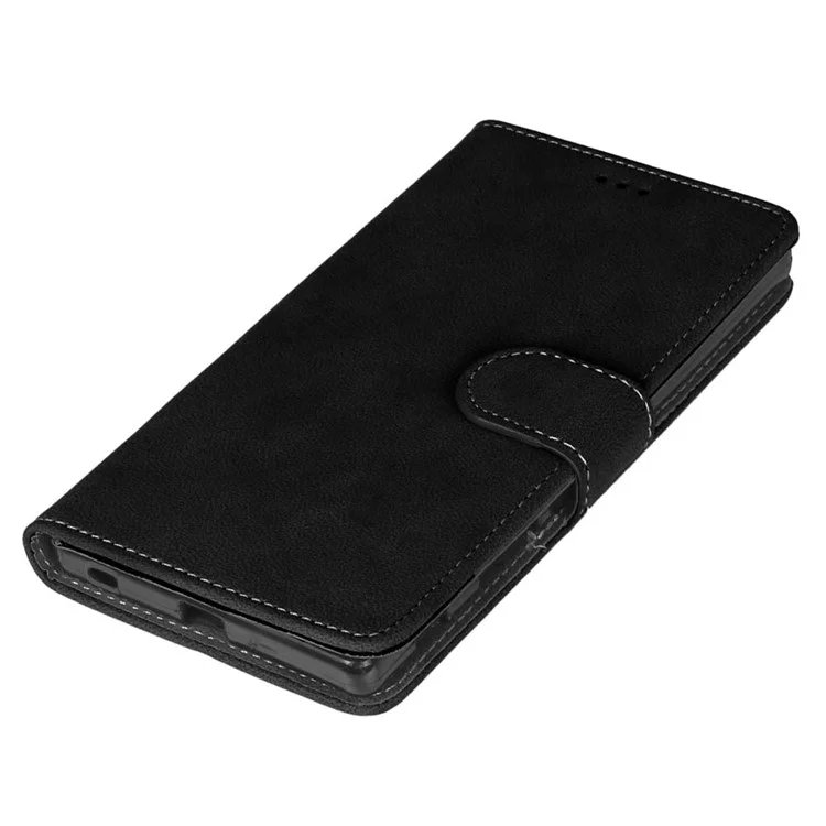 Vintage Matte PU Leather Wallet Case for Sony Xperia Z5 Premium / Premium dual - Black
