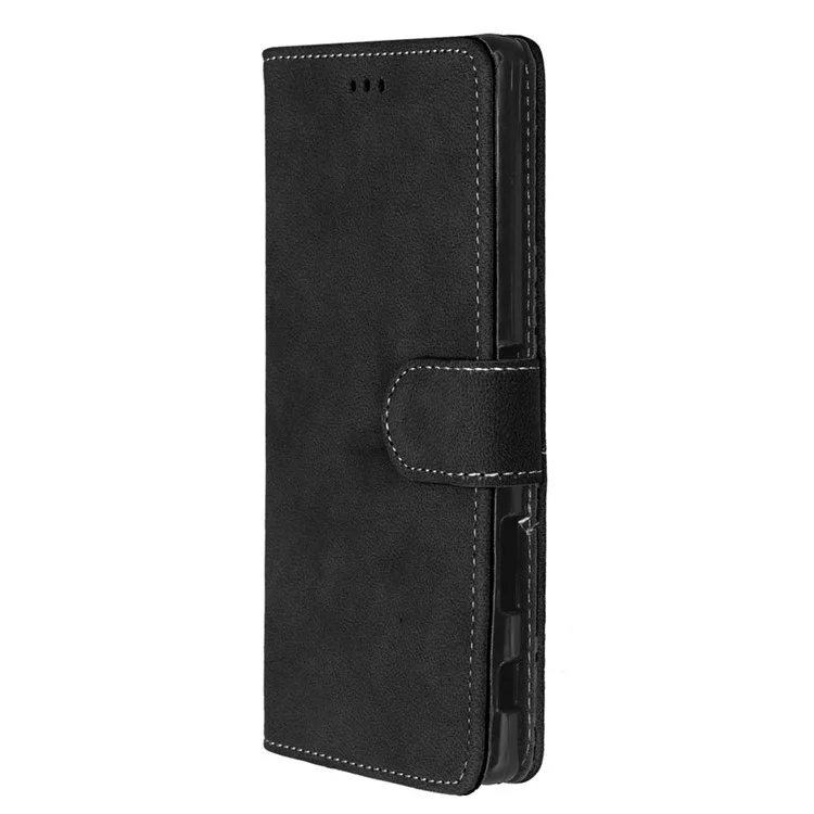 Vintage Matte PU Leather Wallet Case for Sony Xperia Z5 Premium / Premium dual - Black