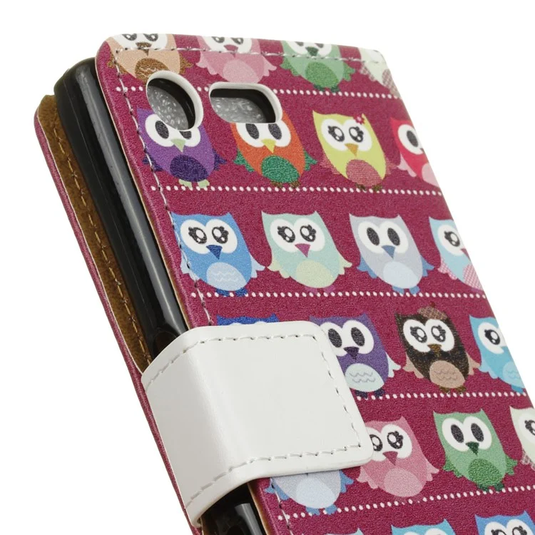 Printing Pattern Leather Folio Flip Cover for Sony Xperia XZ Premium - Lovely Little Owls