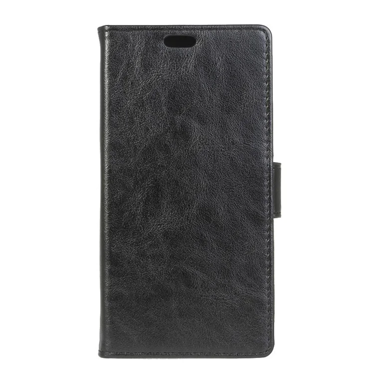 Crazy Horse Leather Wallet Case for Sony Xperia XZ Premium - Black