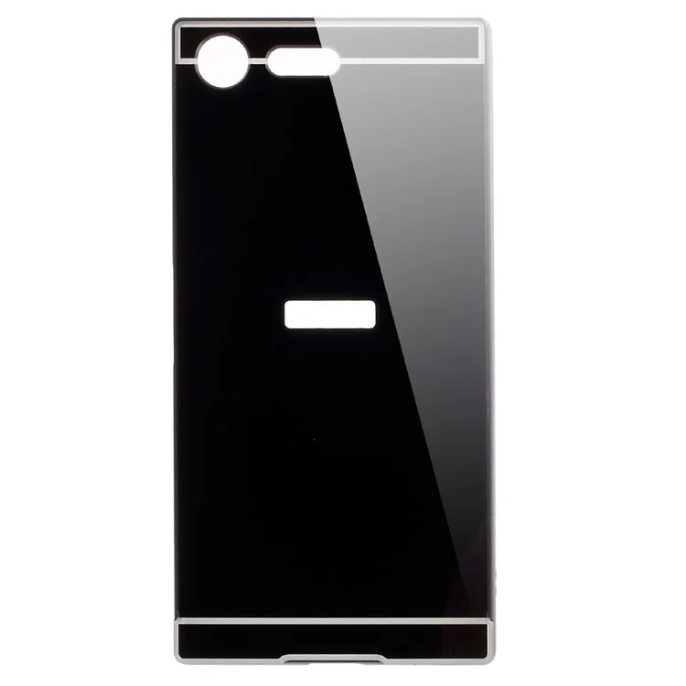 Slide-on Metal Bumper Plated PC Hard Case for Sony Xperia XZ Premium - Black