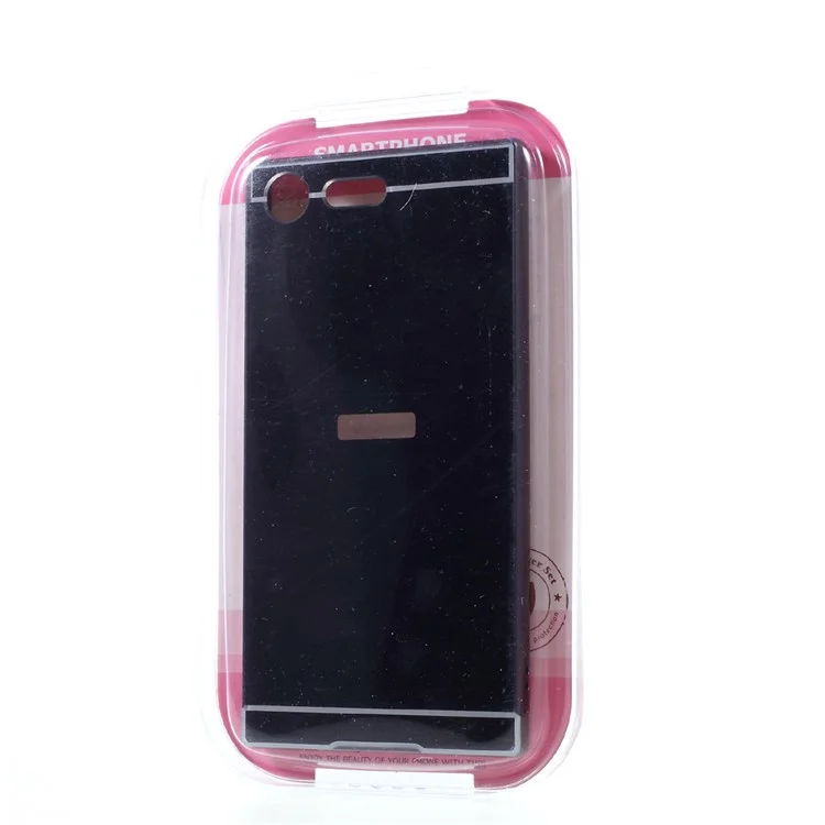 Slide-on Metal Bumper Plated PC Hard Case for Sony Xperia XZ Premium - Black