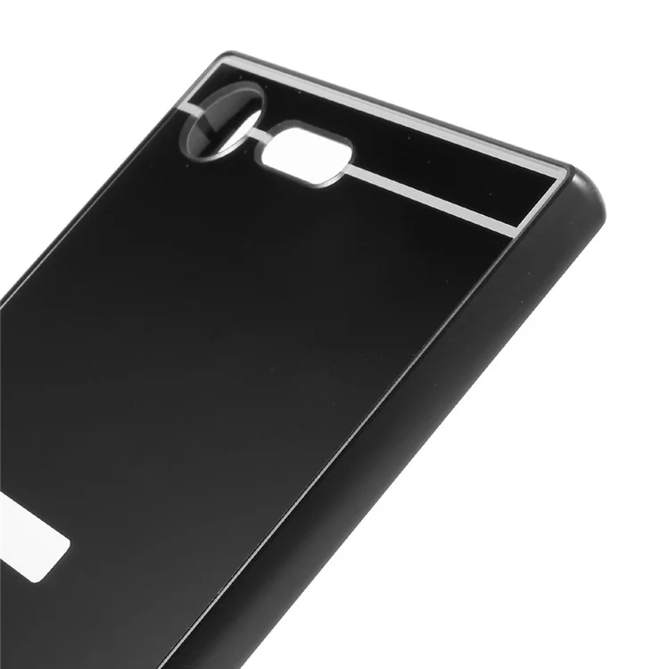 Slide-on Metal Bumper Plated PC Hard Case for Sony Xperia XZ Premium - Black