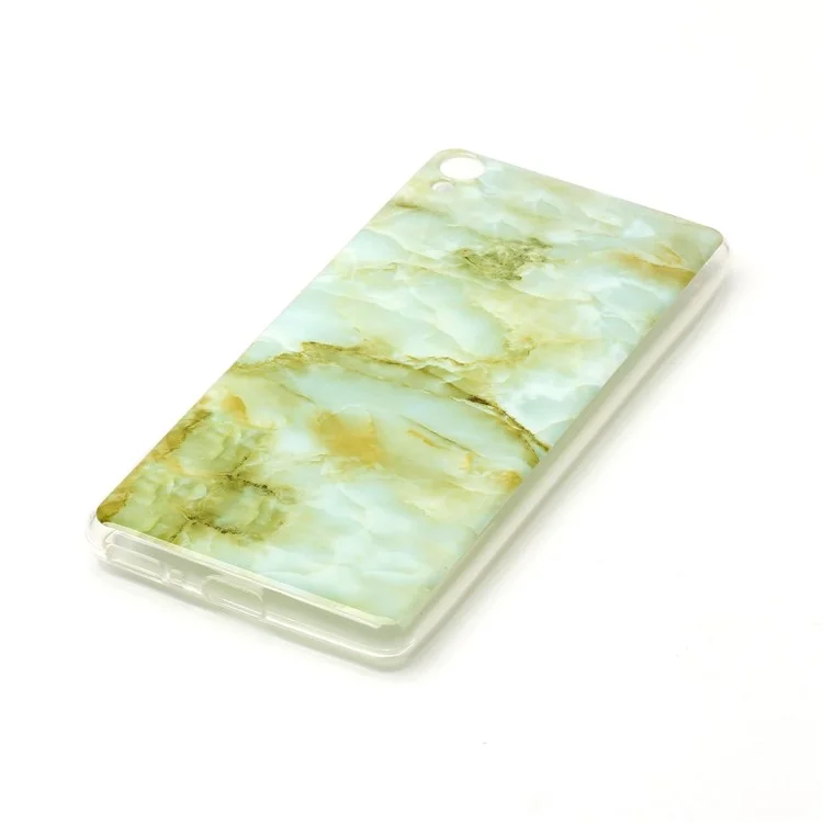 Marble Pattern IMD TPU Mobile Phone Case for Sony Xperia XA / XA Dual - Light Green