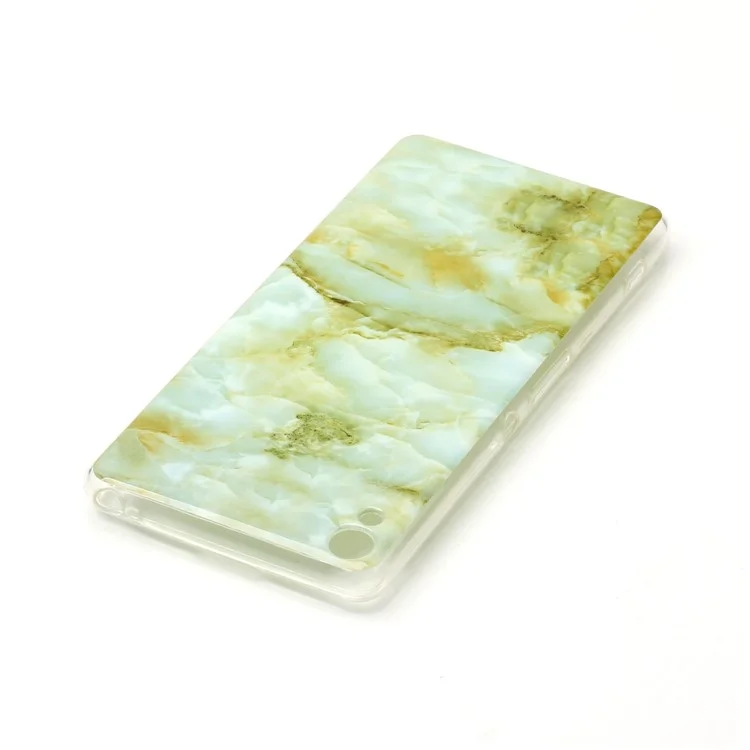 Marble Pattern IMD TPU Mobile Phone Case for Sony Xperia XA / XA Dual - Light Green