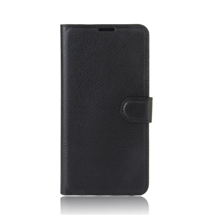 Litchi Skin Leather Wallet Case for Sony Xperia XA1 Ultra - Black