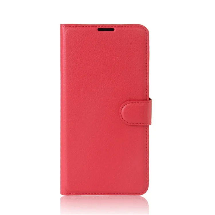 Litchi Skin Leather Card Holder Case for Sony Xperia XA1 Ultra - Red