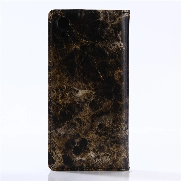 Marble Pattern Wallet Stand Leather Mobile Case for Sony Xperia XA1 - Black