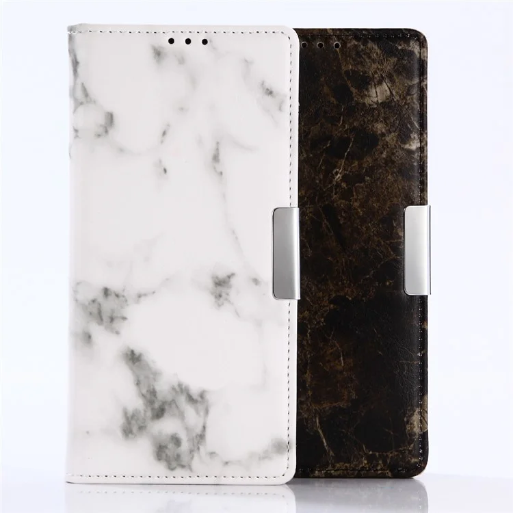 Marble Pattern Wallet Stand Leather Mobile Case for Sony Xperia XA1 - Black