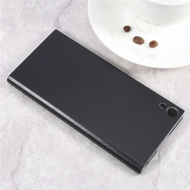 Flip Leather Cover Case with View Window for Sony Xperia XA1 Ultra - Black