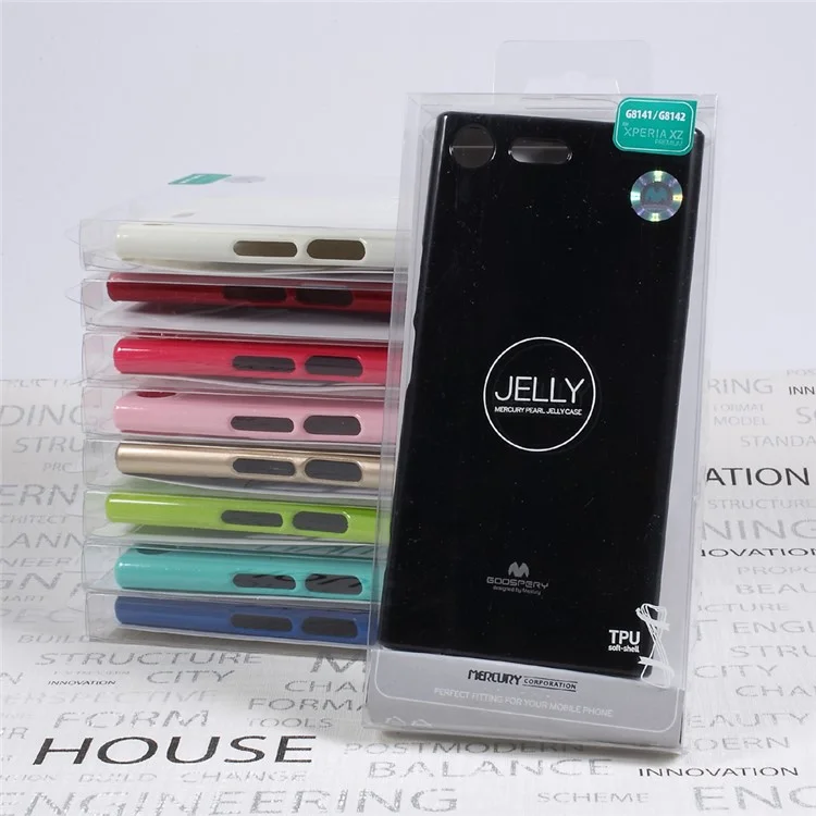 MERCURY GOOSPERY Jelly Glitter Powder Soft TPU Case for Sony Xperia XZ Premium - Black