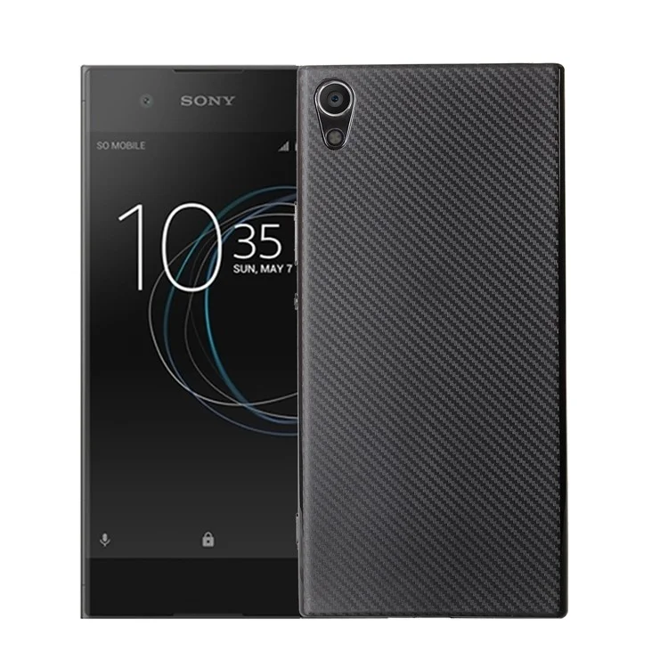 Carbon Fiber Soft TPU Protection Cover for Sony Xperia XA1 - Black