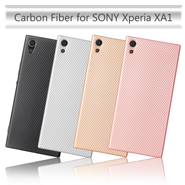 Carbon Fiber Soft TPU Protection Cover for Sony Xperia XA1 - Black
