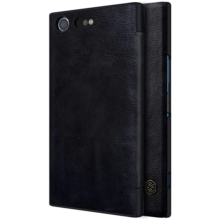 NILLKIN Qin Series Card Holder Leather Flip Case for Sony Xperia XZ Premium - Black