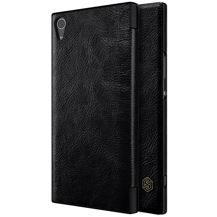 NILLKIN Qin Leather Folio Card Holder Case for Sony Xperia XA1 Ultra - Black
