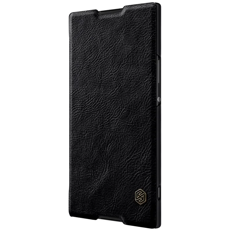 NILLKIN Qin Leather Folio Card Holder Case for Sony Xperia XA1 Ultra - Black
