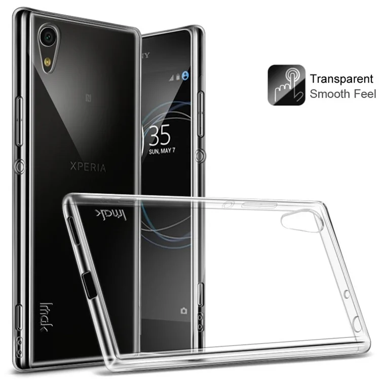 IMAK Clear TPU Soft Mobile Phone Case + TPU Explosion-proof Screen Protector Film for Sony Xperia XA1 - Transparent