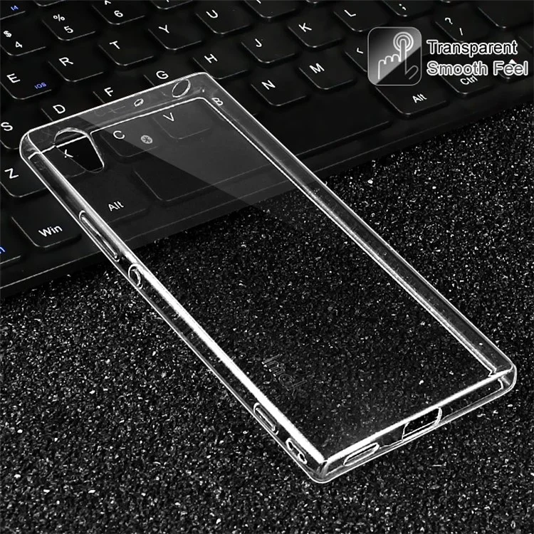 IMAK Clear TPU Soft Mobile Phone Case + TPU Explosion-proof Screen Protector Film for Sony Xperia XA1 - Transparent