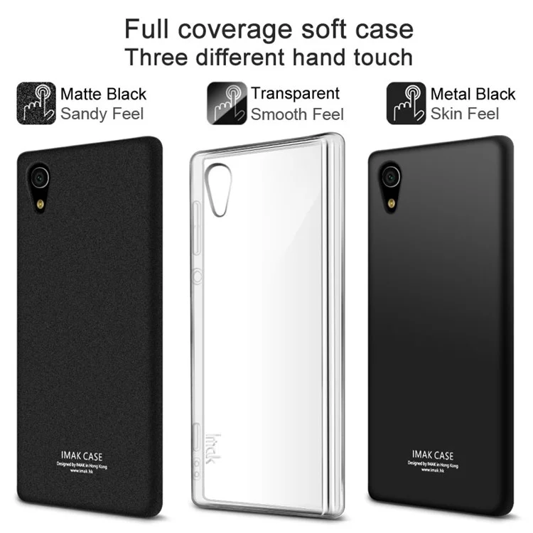 IMAK Clear TPU Soft Mobile Phone Case + TPU Explosion-proof Screen Protector Film for Sony Xperia XA1 - Transparent