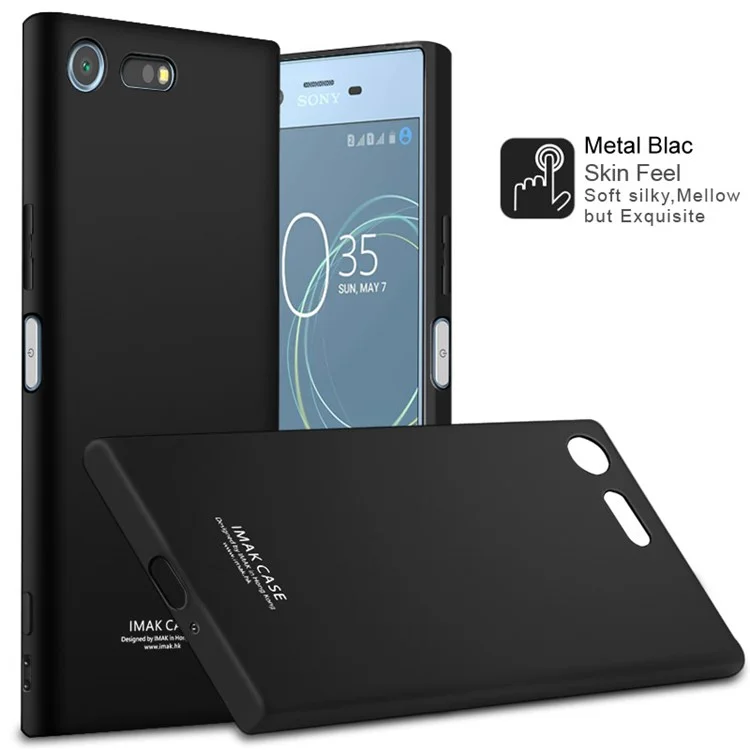 IMAK TPU Soft Phone Case + TPU Explosion-proof Screen Film for Sony Xperia XZ Premium - Metal Black