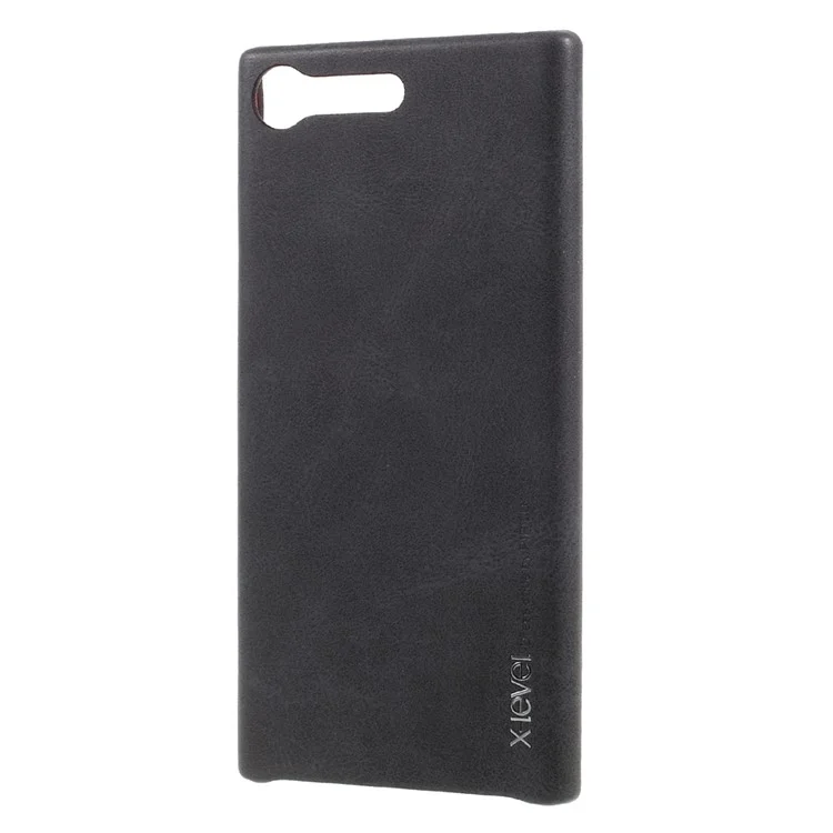 X-LEVEL Vintage Series Leather Coated PC Phone Case for Sony Xperia XZ Premium - Black
