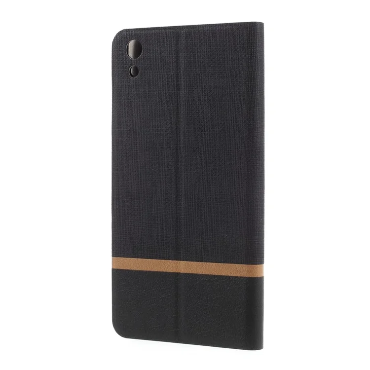 Cross Texture Leather Card Holder Cover Built-in Steel Sheet for Sony Xperia XA1 Ultra - Black