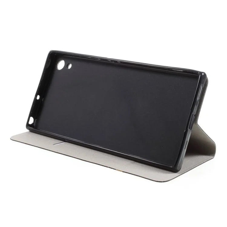 Cross Texture Leather Card Holder Cover Built-in Steel Sheet for Sony Xperia XA1 Ultra - Black