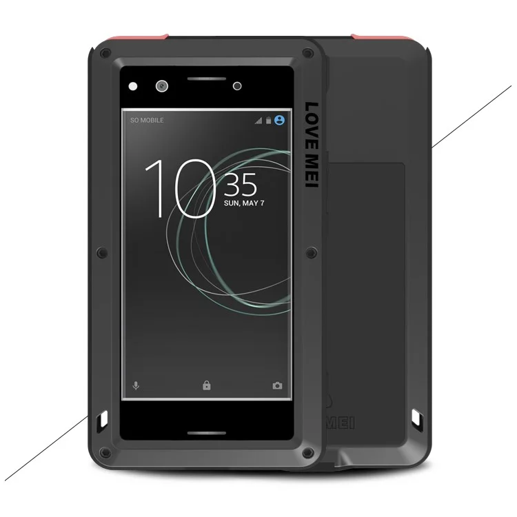 LOVE MEI Powerful Shockproof Dropproof Dirtproof Protector Case for Sony Xperia XZ Premium - Black