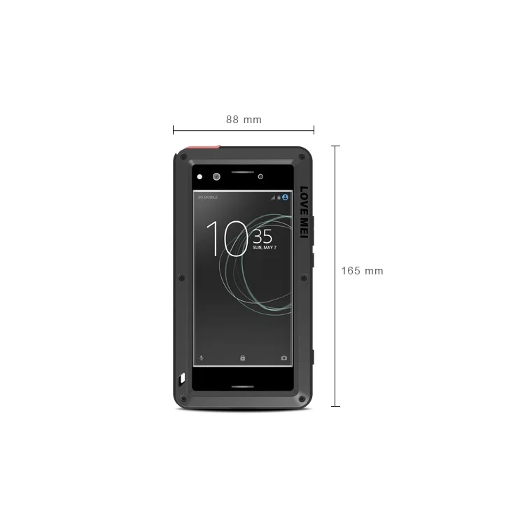 LOVE MEI Powerful Shockproof Dropproof Dirtproof Protector Case for Sony Xperia XZ Premium - Black