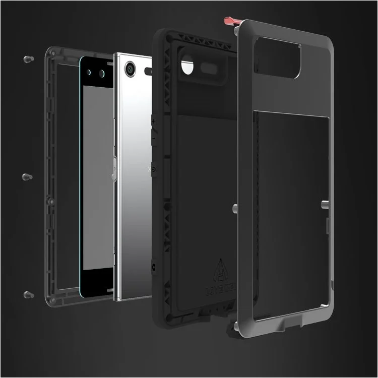 LOVE MEI Powerful Shockproof Dropproof Dirtproof Protector Case for Sony Xperia XZ Premium - Black