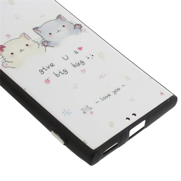 Embossed Pattern TPU Protection Mobile Back Case for Sony Xperia XA1 - Two Lovely Cats
