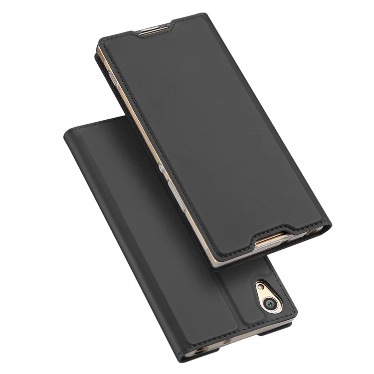 DUX DUCIS Skin Pro Series for Sony Xperia XA1 Business Leather Mobile Case Stand - Dark Grey