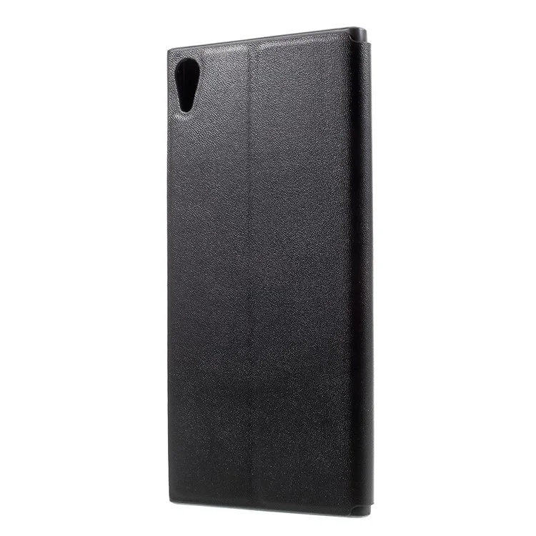 X-LEVEL FIBCOLOR Series Leather Stand Protective Case for Sony Xperia XA1 Ultra - Black