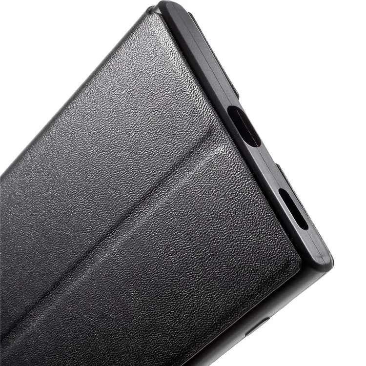 X-LEVEL FIBCOLOR Series Leather Stand Protective Case for Sony Xperia XA1 Ultra - Black