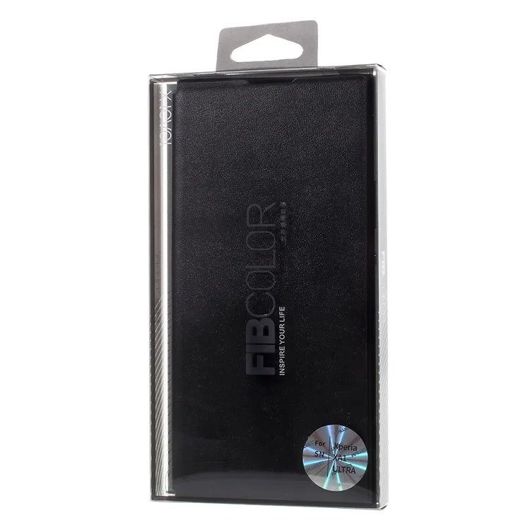 X-LEVEL FIBCOLOR Series Leather Stand Protective Case for Sony Xperia XA1 Ultra - Black