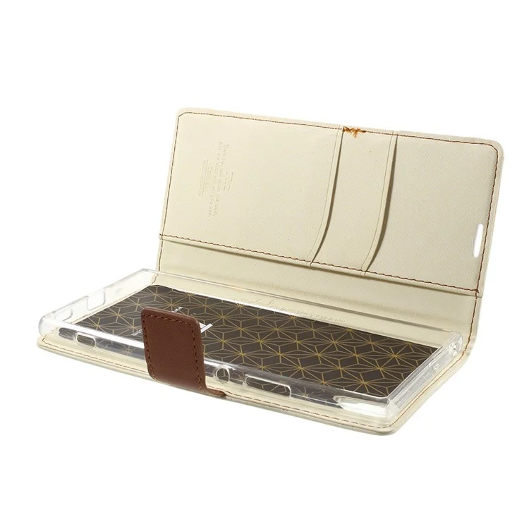 ROAR KOREA Twill Grain PU Leather Wallet Phone Cover for Sony Xperia XA1 Ultra - White