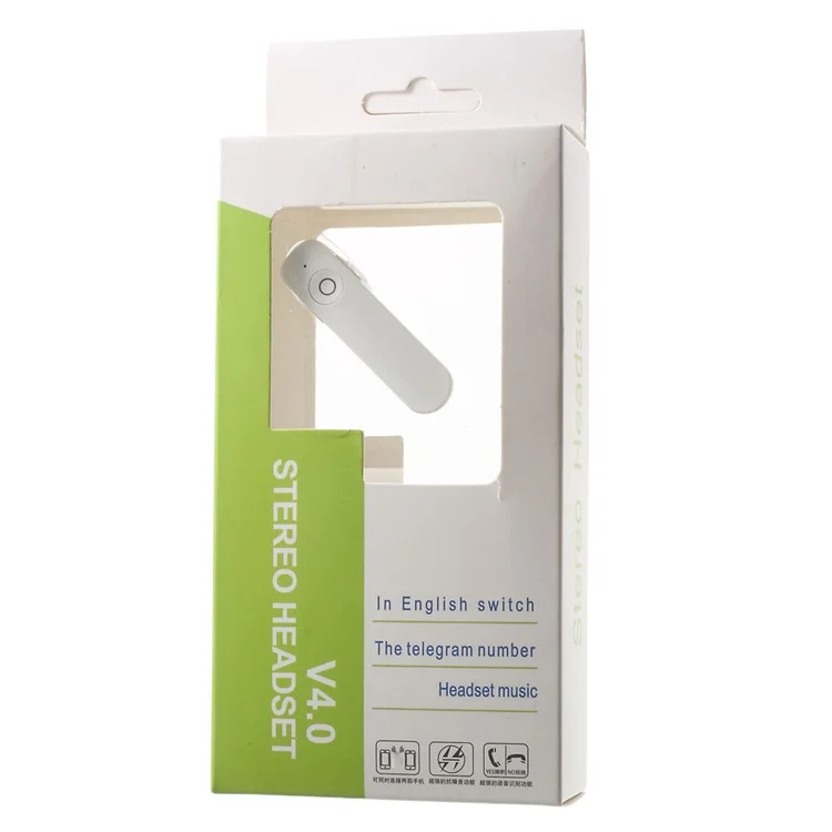 N7800 Voice Command Bluetooth 4.0 In-ear Headphone - White