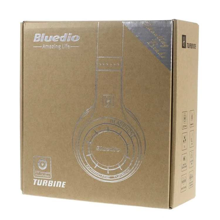 BLUEDIO HT Turbine 57mm Driver Bluetooth 4.1 Over-ear Headphone with Mic Line In/Out - White